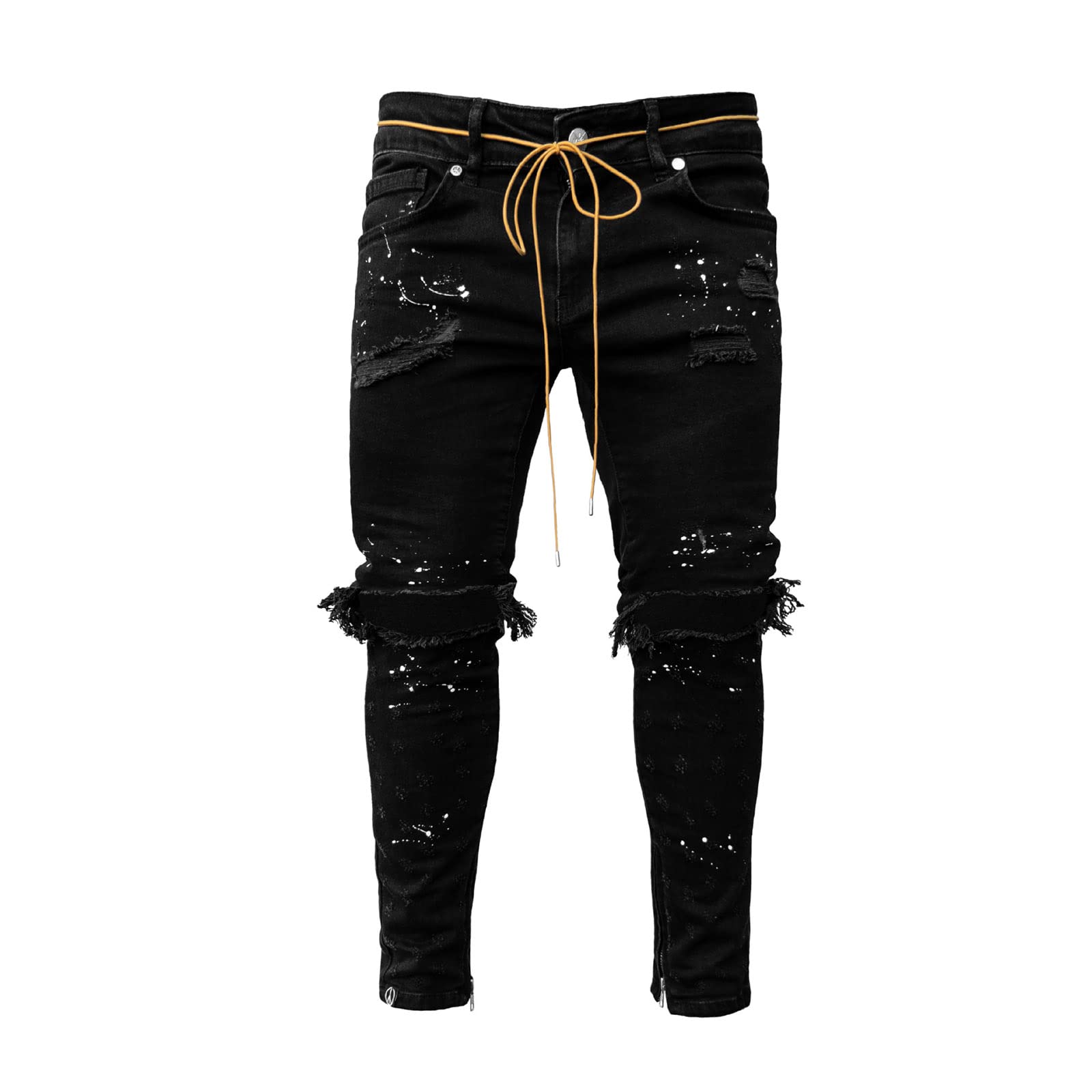 Each Women Men's 2 Each Wo Skinny Jeans For Stretch Slim Fit Ripped Distressed Denim Pants Tapered Leg Jeans Pencil Trousers