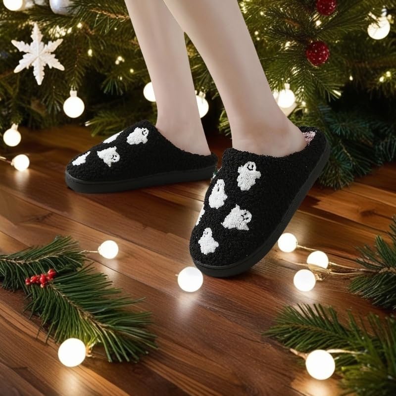 Image of Comfy Elastic Slippers for Women Men,Memory Foam Soft Plush House Slippers