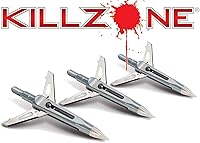 Vista 3 de New Archery Products Killzone 2 Blade - Puntas de flecha mecánicas de despliegue trasero para caza con arco con diámetro de corte de 2" y diseño