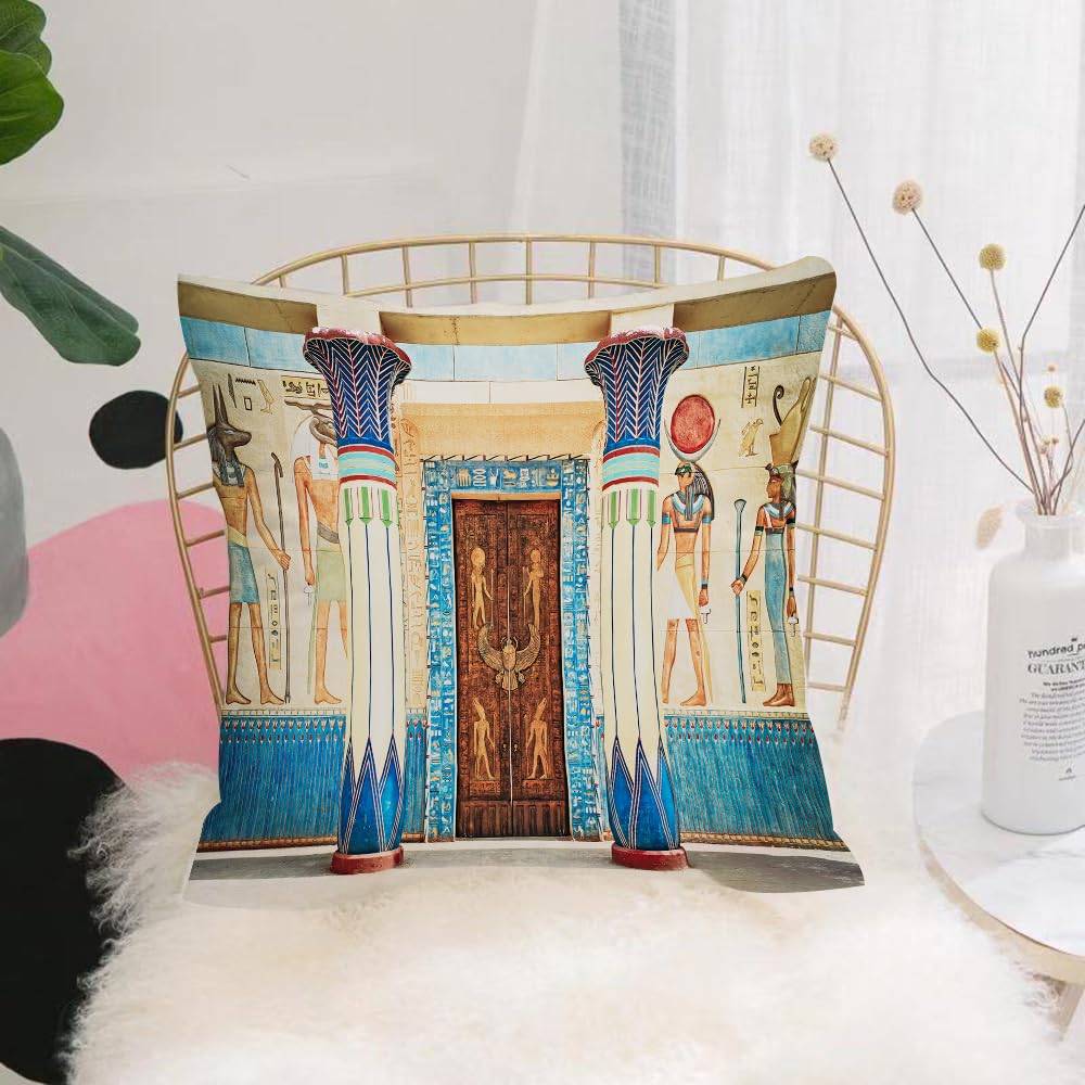 Hyosxw Egyptian, Ancient Egyptian Writing On Stone - A7 Cushion Cover,Throw Pillow Case Home Decorative For Living Room Bedroom Sofa Chair 18X18 Inch,Egyptian, Ancient Egyptian Writing On Stone An,Pillowcase 45X45cm