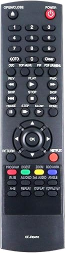 Nuevo SE-R0418 reemplazo remoto compatible con Toshiba Blu-Ray reproductor de DVD BDK33 BDK33KU BDX2300 BDX2300KU BDX3300 BDX3300KU BDX5300 BDK23