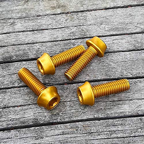 Onipax Aluminum Water Bottle Cage Bolts M5 X 16Mm Pack Of 4 Pcs (Gold) #TOP5