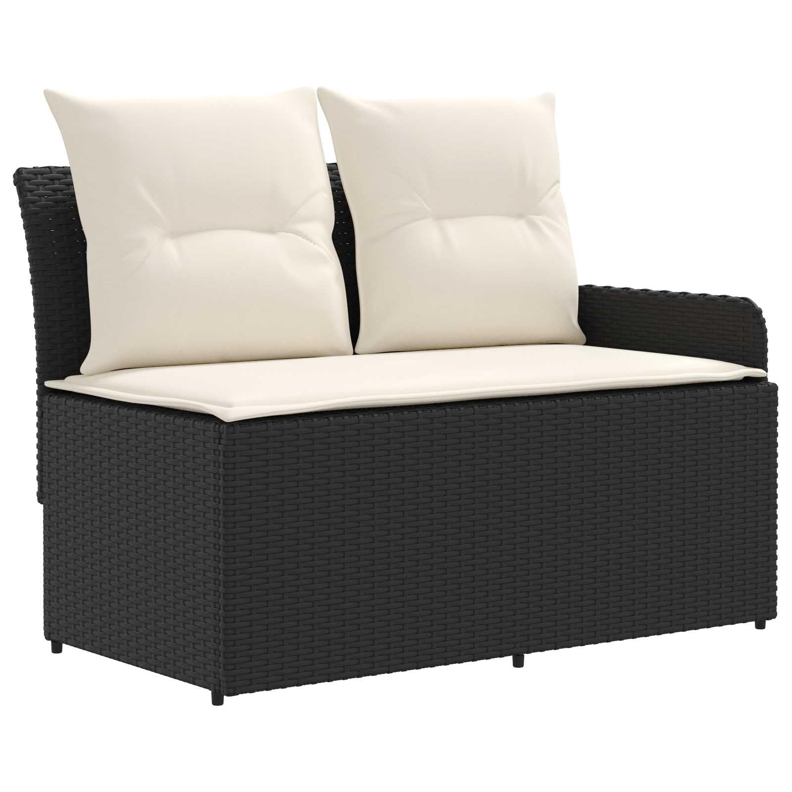 Juegos de Muebles 4 uds. Negro y Crema Ratán sintético,54.2kg-3422175