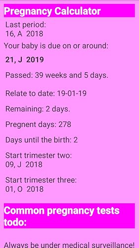 Pro Pregnancy calculator