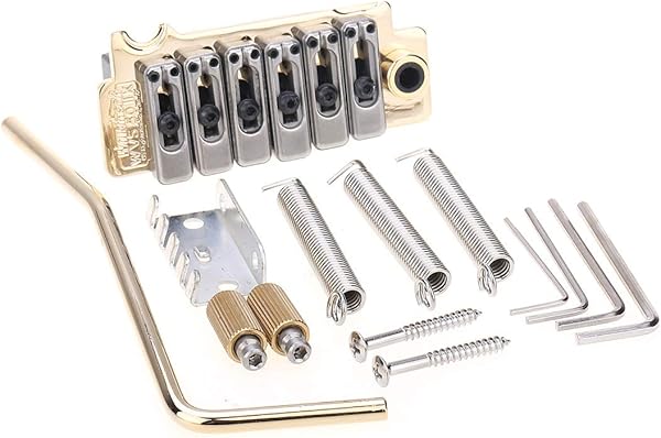 Wilkinson WVS50IIK 弦ピッチ10.5mm スチールサドル2点支持タイプ トレモロブリッジユニット アッセンブリー フルスチールブロック付き USA/Mexico/Japan/Korea ストラト用 、ゴールド