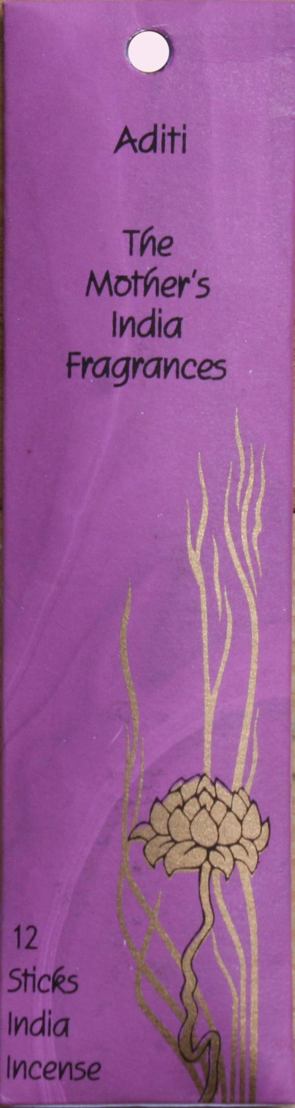 The Mother's India Fragrances Lavender/Green Aditi Fair Trade Hand Rolled Incense 12 Mini Joss Incense Sticks - Burn Time 30-45 Mins
