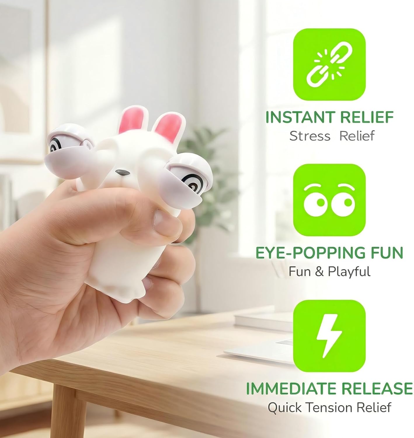 4 Pack Easter Squeeze Out Eyes Toys, Bunny Chick Duck Frog Squeeze Toys for Kids Girls Boys Easter Basket Stuffers Essentials Egg Fillers Party Favors Gifts