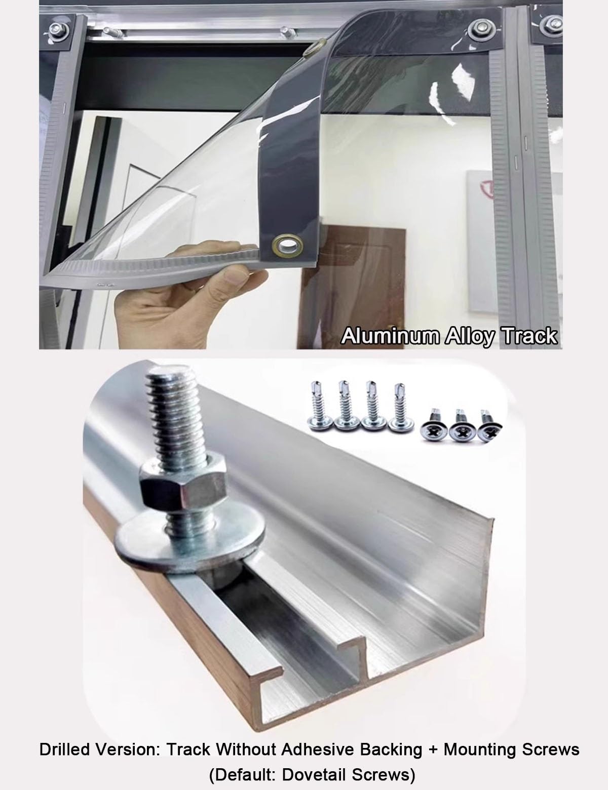 Kit Rideau à Lanières PVC, Rideaux à Lamelles Transparent Isolation Thermique Étanche Anti-Bruit Anti-Poussière, PVC Rideau de Porte Exterieur Vent pour Entrepôts Frigorifiques et Supermarchés
