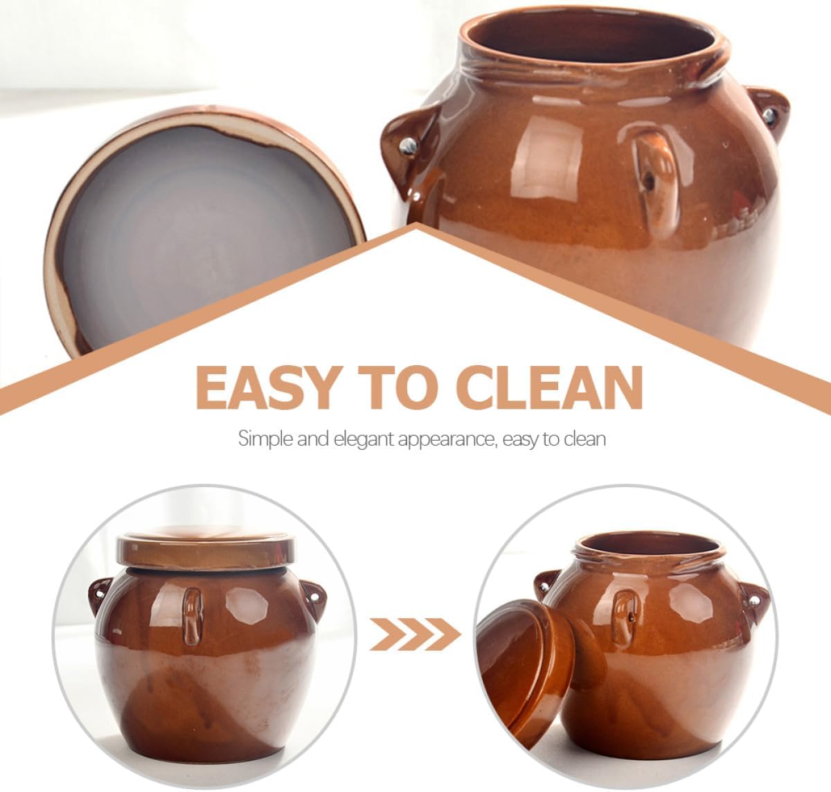 Vintage Ceramic Honey Jar 1200g Large Airtight Pickle Storage Container Traditional Porcelain Food Jar for Kitchen and Pantry Preservation