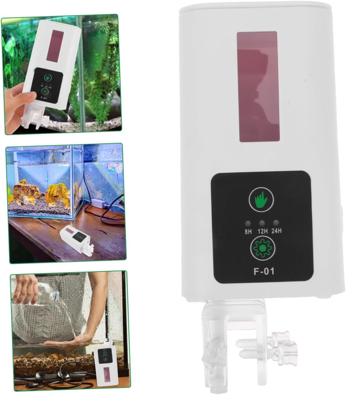 Beavorty Automatic Fish Feeder and Turtle Food Dispenser with Intelligent Timer for Aquarium Use, Small Electric Feeding Machine for Home Fish Tanks and Turtle Tanks