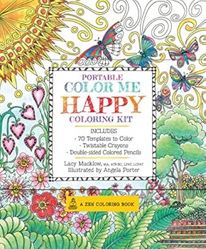 Hardcover Portable Color Me Happy Coloring Kit: Includes Book, Colored Pencils and Twistable Crayons [With Pens/Pencils] Book