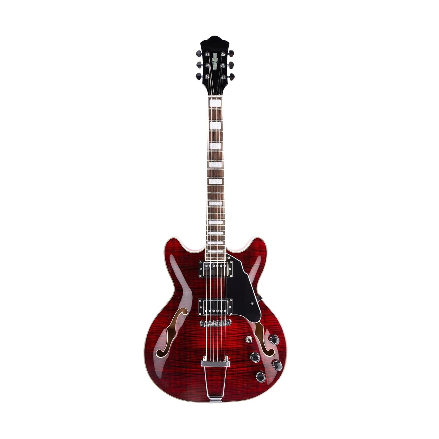 Eitara Elektryczna Dla Początkujących Gitara Elektryczna W Kolorze Jazzowym Z Wydrążonym Trapezowym Mostkiem I Dopasowaniem(Red)