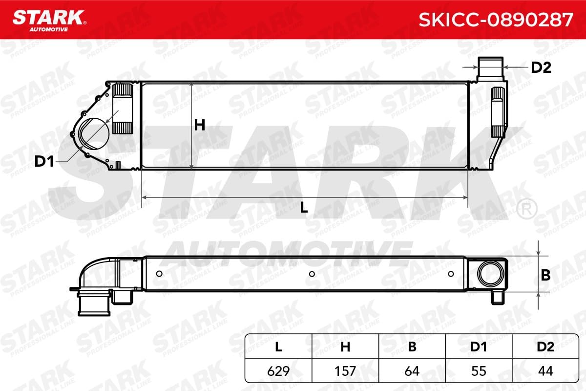 STARK SKICC-0890287 Intercooler senza valvola EGR (ricircolo gas scarico) Compatibilità con RENAULT Scénic 2 JM0/1