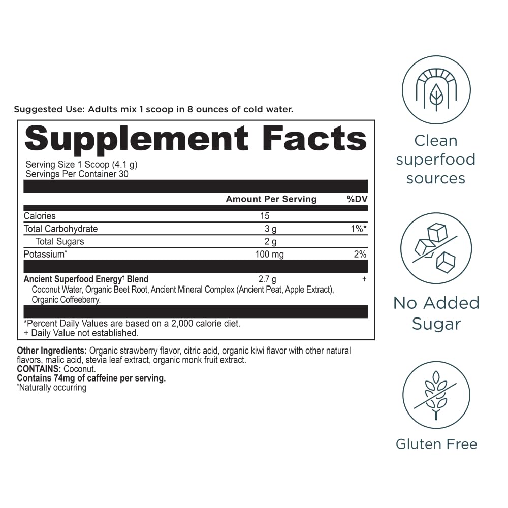 Ancient Nutrition Clean Energy Powder, Strawberry Kiwi — Amazon image 2