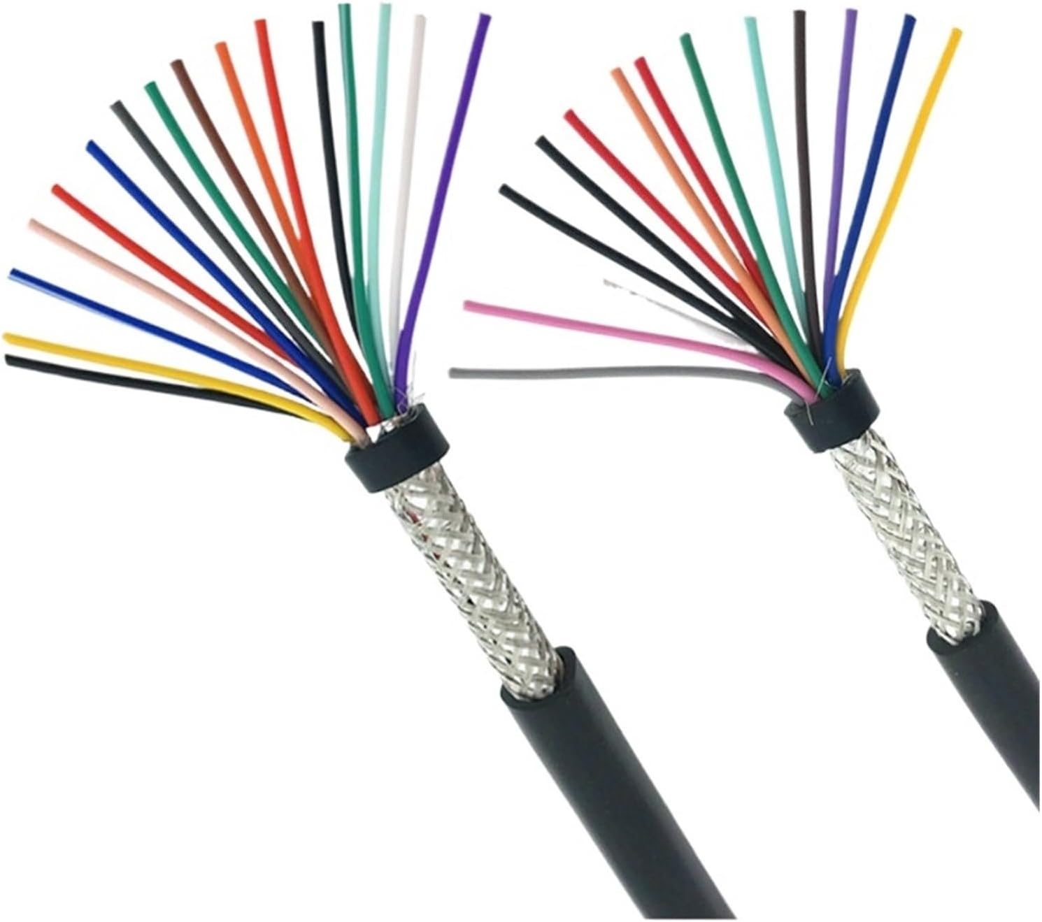 Shielded Wire RVVP 22AWG 20AWG 18AWG 10/12/14/16/20 cores Shielded Cable 5meters Pure Copper RVVP Shielded Wire Cable UL2464 Signal Wire(12 Cores 22AWG 0.3mm)