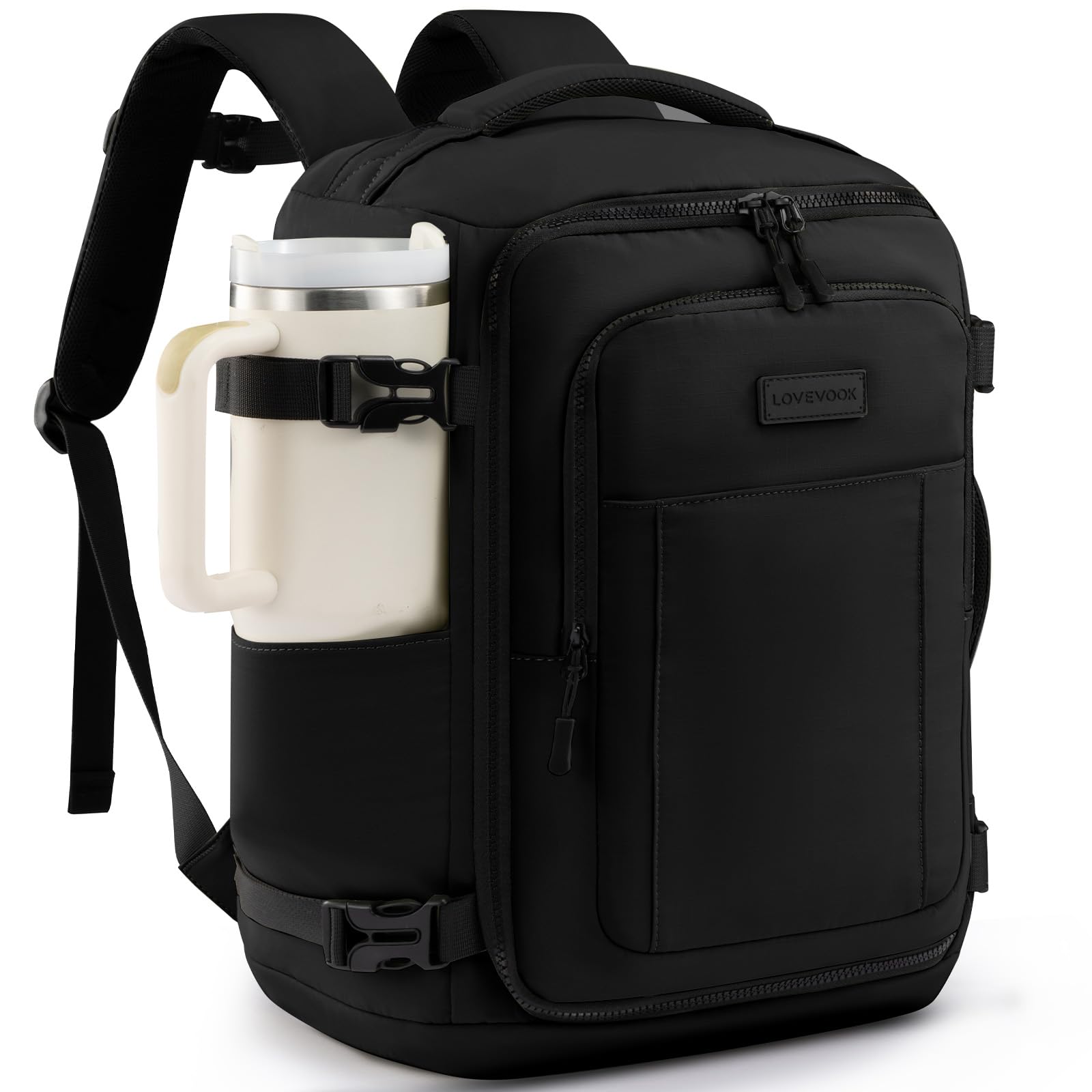 LOVEVOOK Ryanair Handgepäck 40x30x20 Reiserucksack Damen 14 Zoll Laptop Travel Backpack Women Carry On Luggage Cabin Bag für Flugzeug Weekender Reisetasche Klein für Wizz Air Vueling Eurowings Schwarz