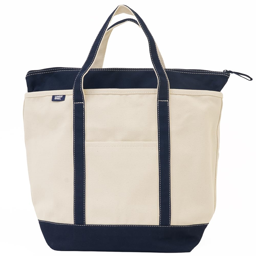Lands' End Sac fourre-tout en toile à longue poignée zippée