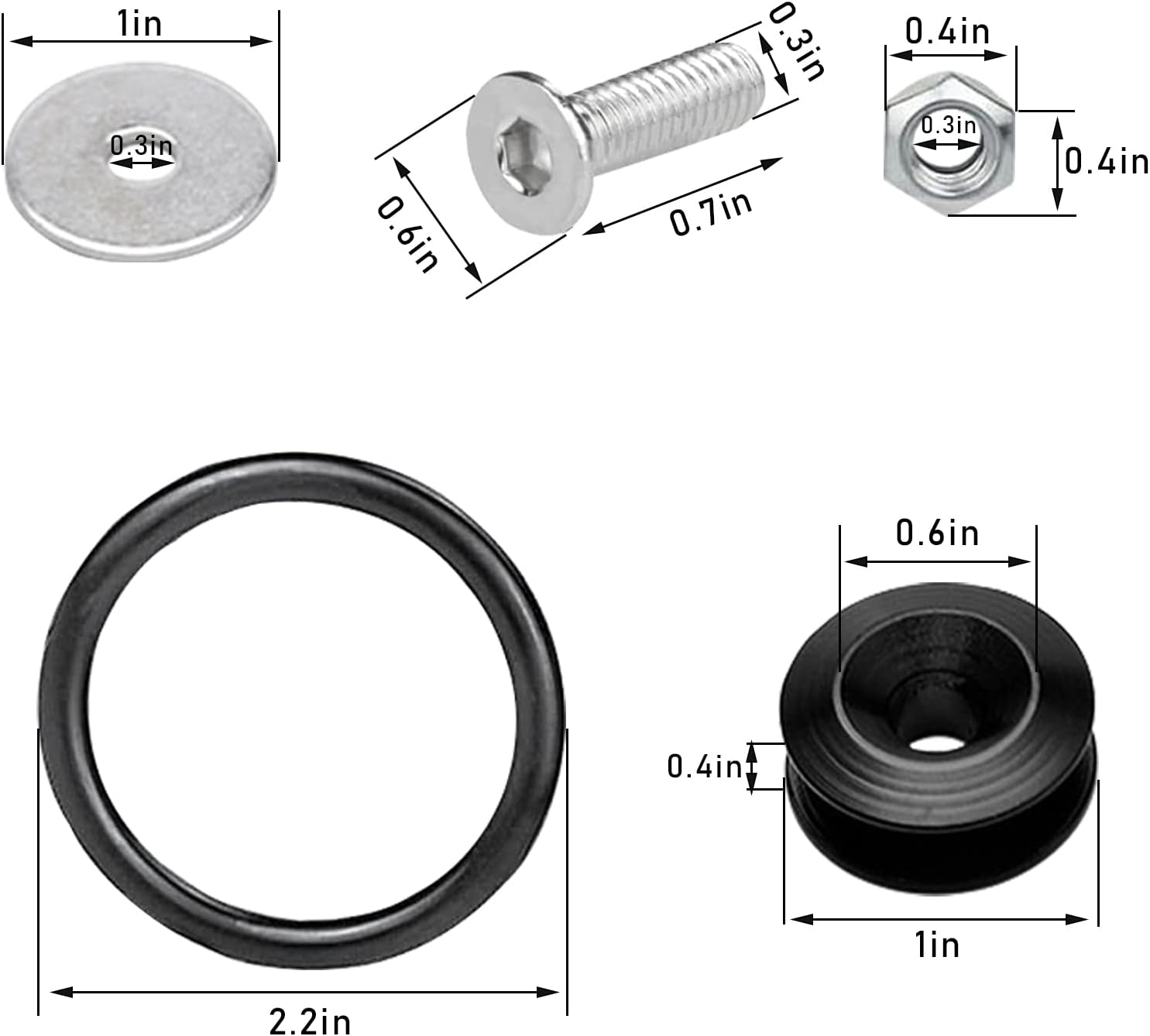 12 Pcs Bumper Quick Release Quick Release Front Rear Bumper Fasteners Quick Release Trunk Front Rear Bumper Fasteners Fenders Holders Kit Stainless Steel Bolts Nuts Washers