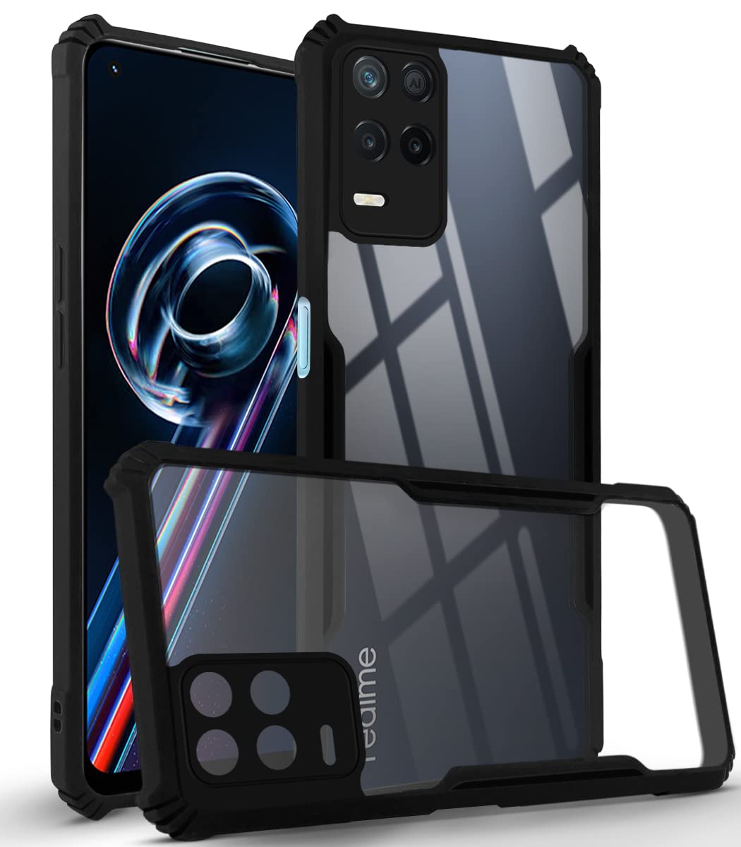 Jkobi Back Cover Case for Realme 9 5G (Crystal Glass Back | Camera Protection | Shockproof Bumpers | Professional Black) (B0B361TQVB) Amazon Price History, Amazon Price Tracker
