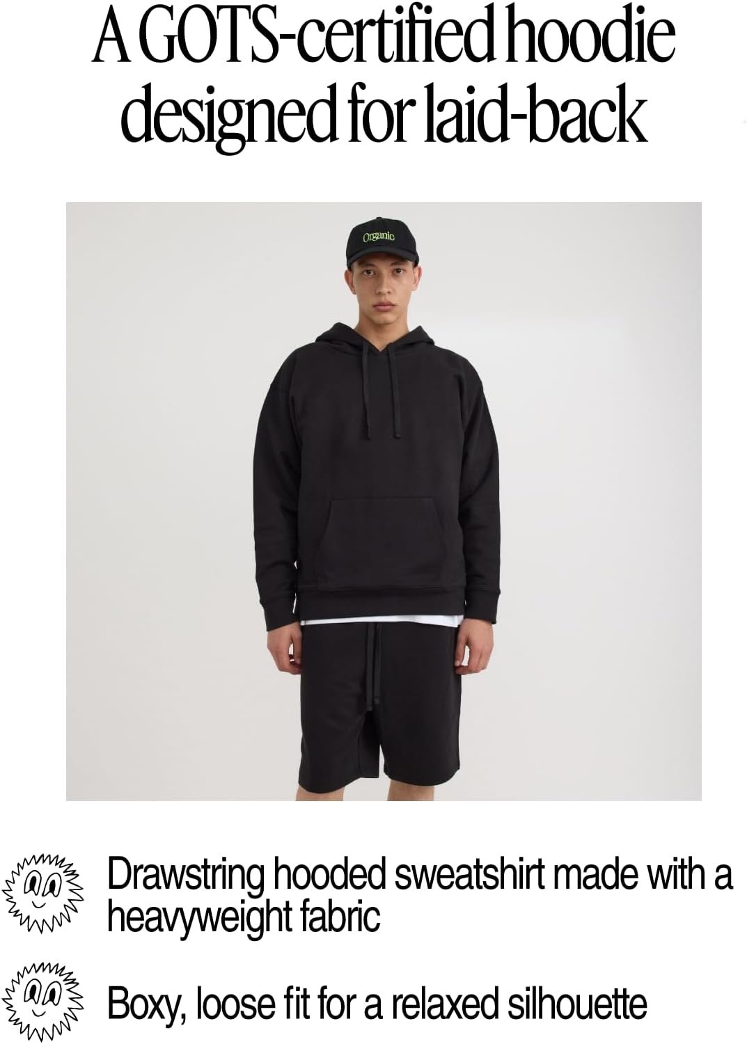 Organic Basics Men's Weekend Boxy Fit Organic Cotton Pullover Hoodie Sweatshirt - Image 6