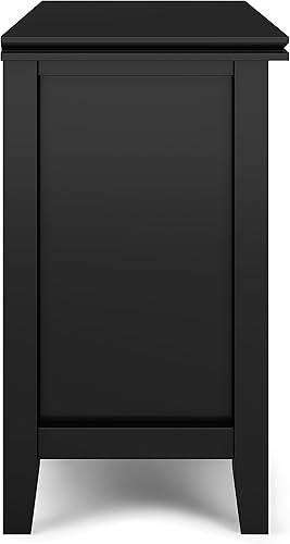 Miniatura 9 de SIMPLIHOME Mesita de noche artesanal de madera maciza de 24 pulgadas de ancho, contemporánea, color negro, para sala de estar y dormitorio