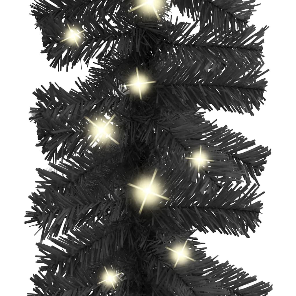 Weihnachtsdekoration Haus Weihnachtsgirlande mit 150 LEDs 10m Schwarz PVC Niedriger Energieverbrauch Weihnachtsdekoration für Treppengeländer oder Fenster Wand Tür Decke