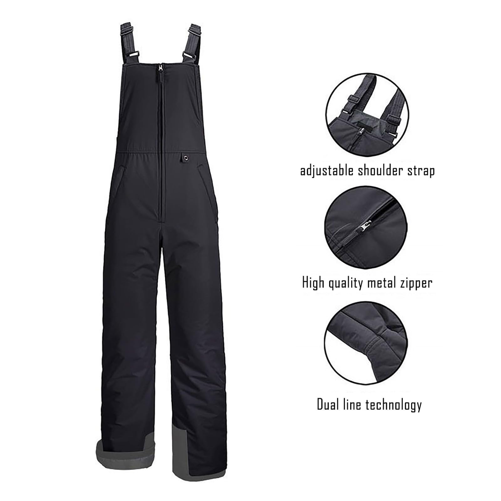 Generisch Skihose Damen Wasserdicht Schneehose Wasserdicht Leicht Schneeanzug Thermo Gefüttert Hosenträgerhose mit Verstellbarer Latzhose Outdoorhose Winddicht Snowboardhose Winter Mode Softshellhose