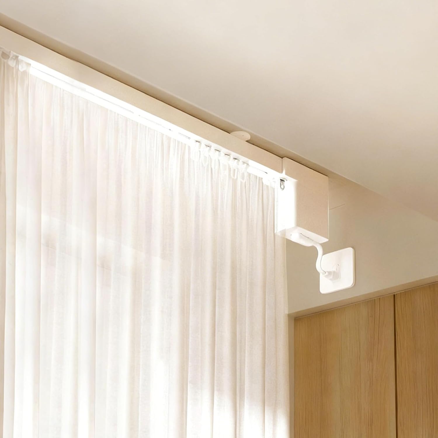 Silent Electric Curtain Track 8'/ 10'/ 12' - Wall/Ceiling Mount Smart Curtain Rail for Compatible with Alexa & Google Assistant, Automatic Motorized Tracks with Remote (8ft/ 2.44m) (12ft) 8 61udNHi26SL. AC SL1500