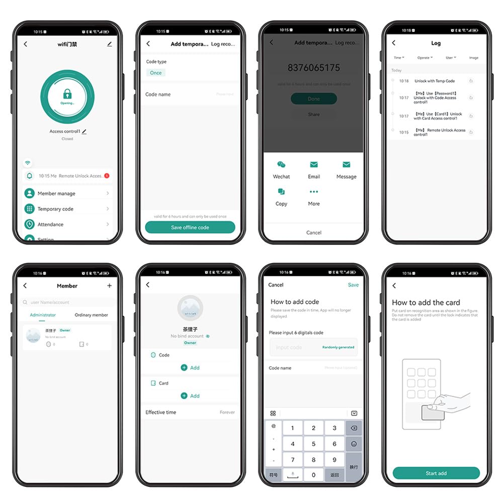 WiFi Tuya Smart APP Sistema di Controllo Accesso Porta Kit 125KHz 13.56MHz Impermeabile RFID Tastiera + Blocco elettrico di sciopero + Alimentatore DC12V 3A + 15pcs Carte Tag