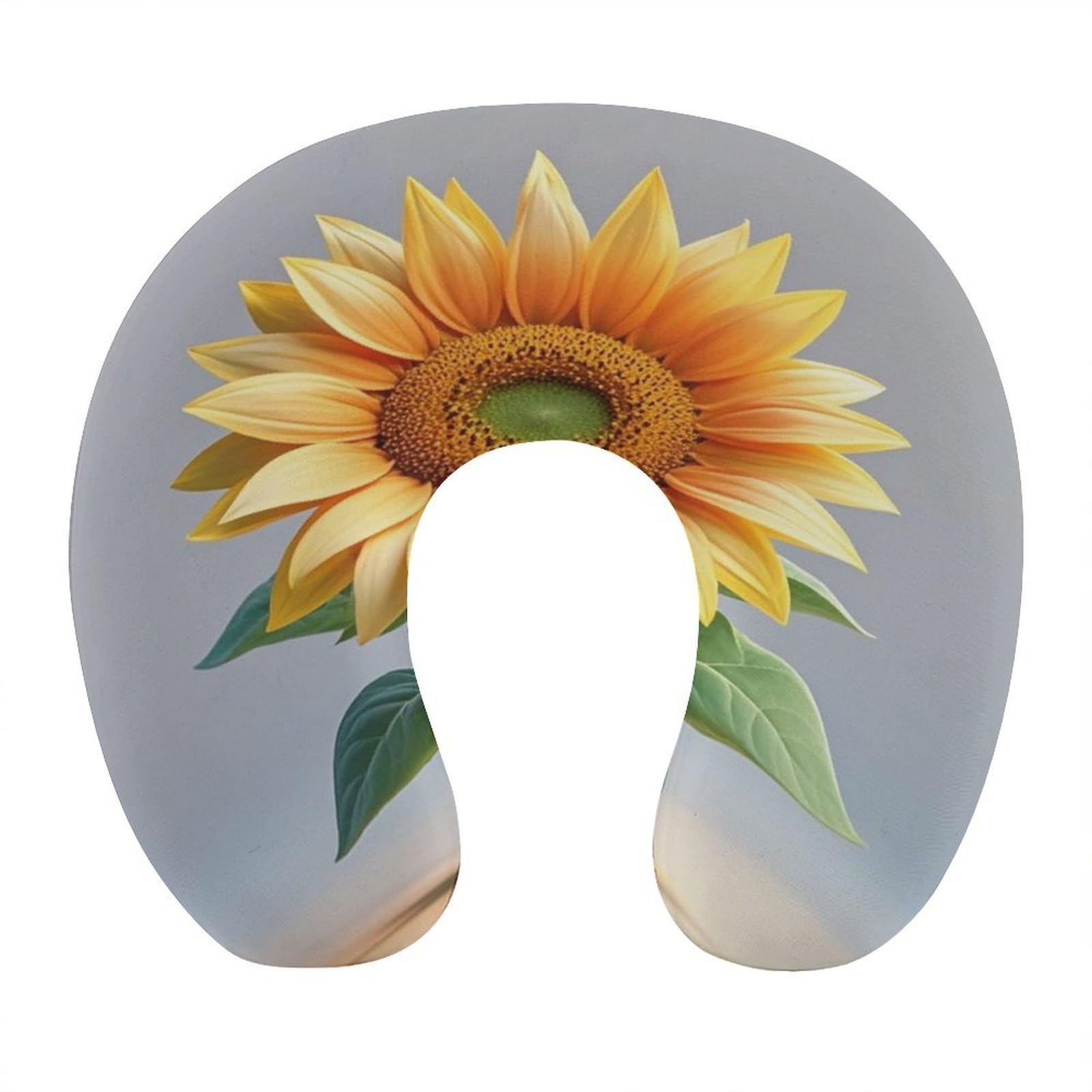 FekiLoot Big Sunflower on Background Travel Pillow Comfortable U Shape Memory Foam Pillows Neck and Head Support Portable Travel Neck Pillow Suitable for Planes Trains Self-Driving Cars