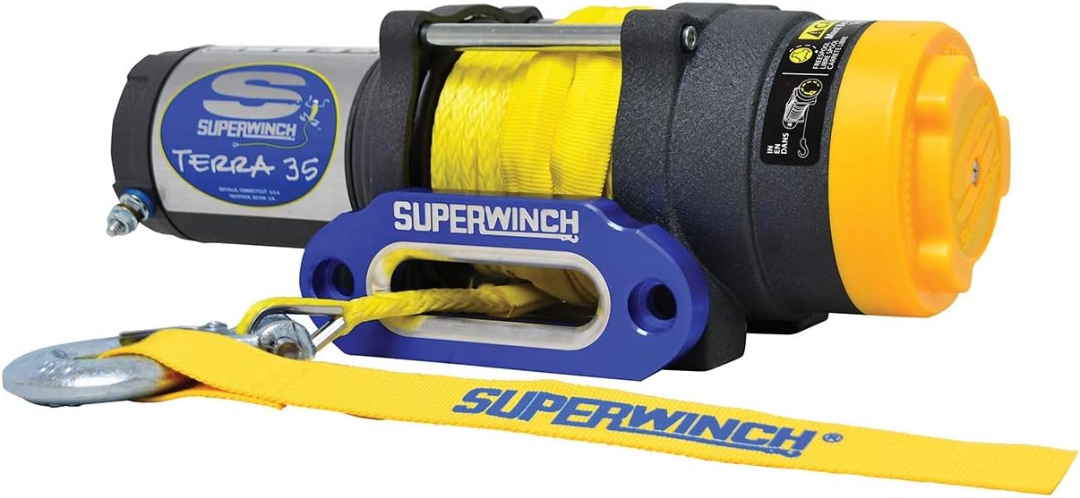 Flаѕh Dеаlѕ - 80% оƒƒ Superwinch 1135230 Terra 35 3500lbs/1591kg single line pull with hawse, handlebar mnt toggle, handheld remote, and synthetic rope