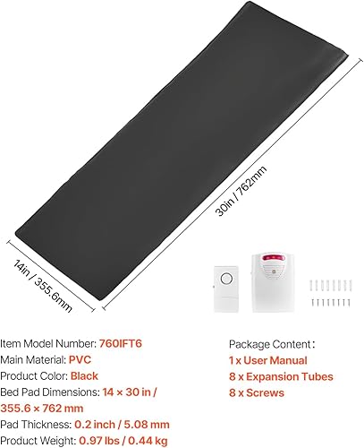 Miniatura 7 de VEVOR Sistema de alarma de cama para adultos mayores, almohadilla de sensor de cama inalámbrica de 14 x 30 pulgadas con buscapersonas, alarmas de