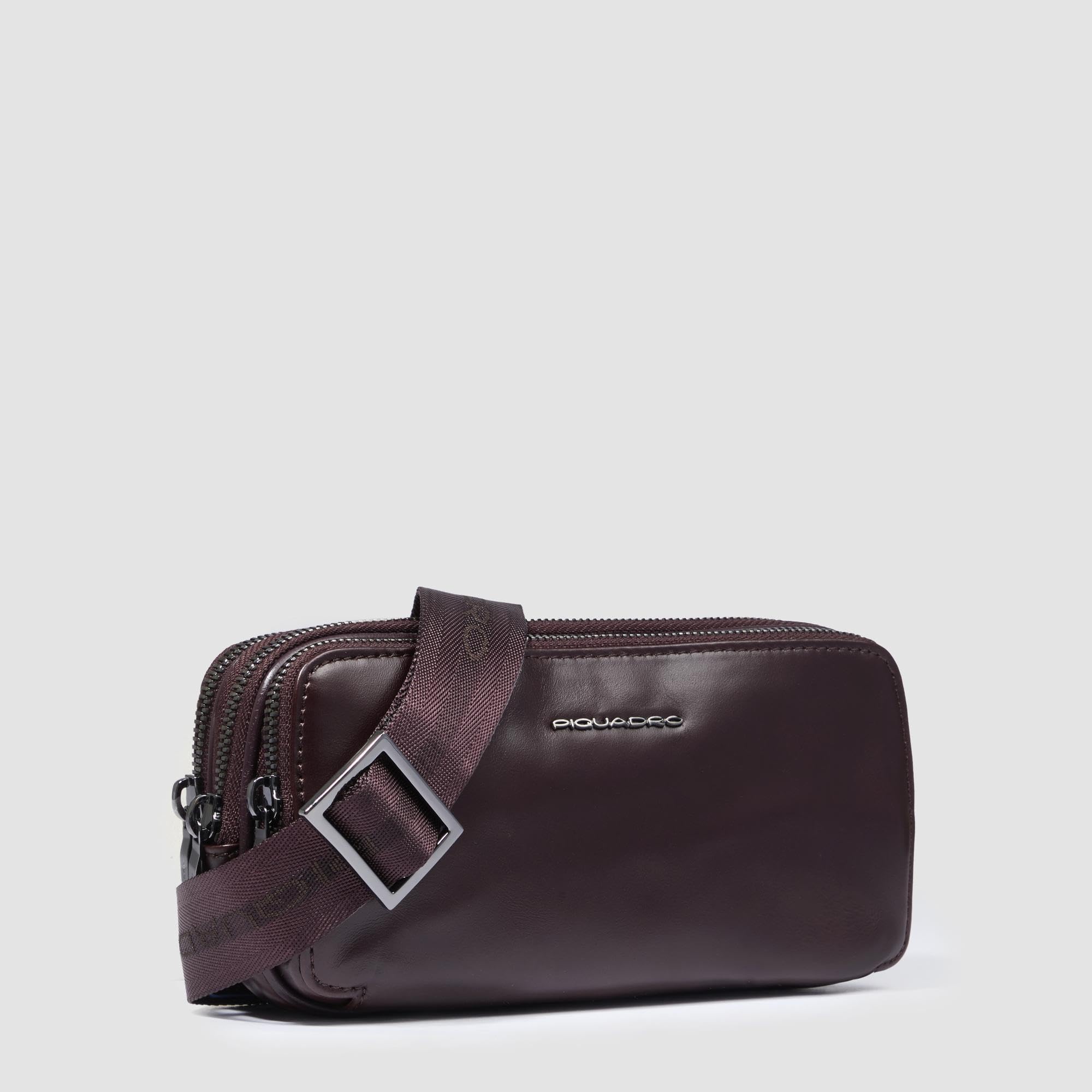 PIQUADRO – Pochette Uomo a Tre Scomparti – In Pelle – Colore Mogano