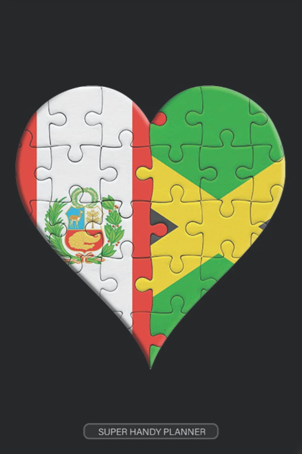 Planner: Peruvian Jamaican Flag United Heart Jigsaw Puzzle Flags Of Peru Jamaica