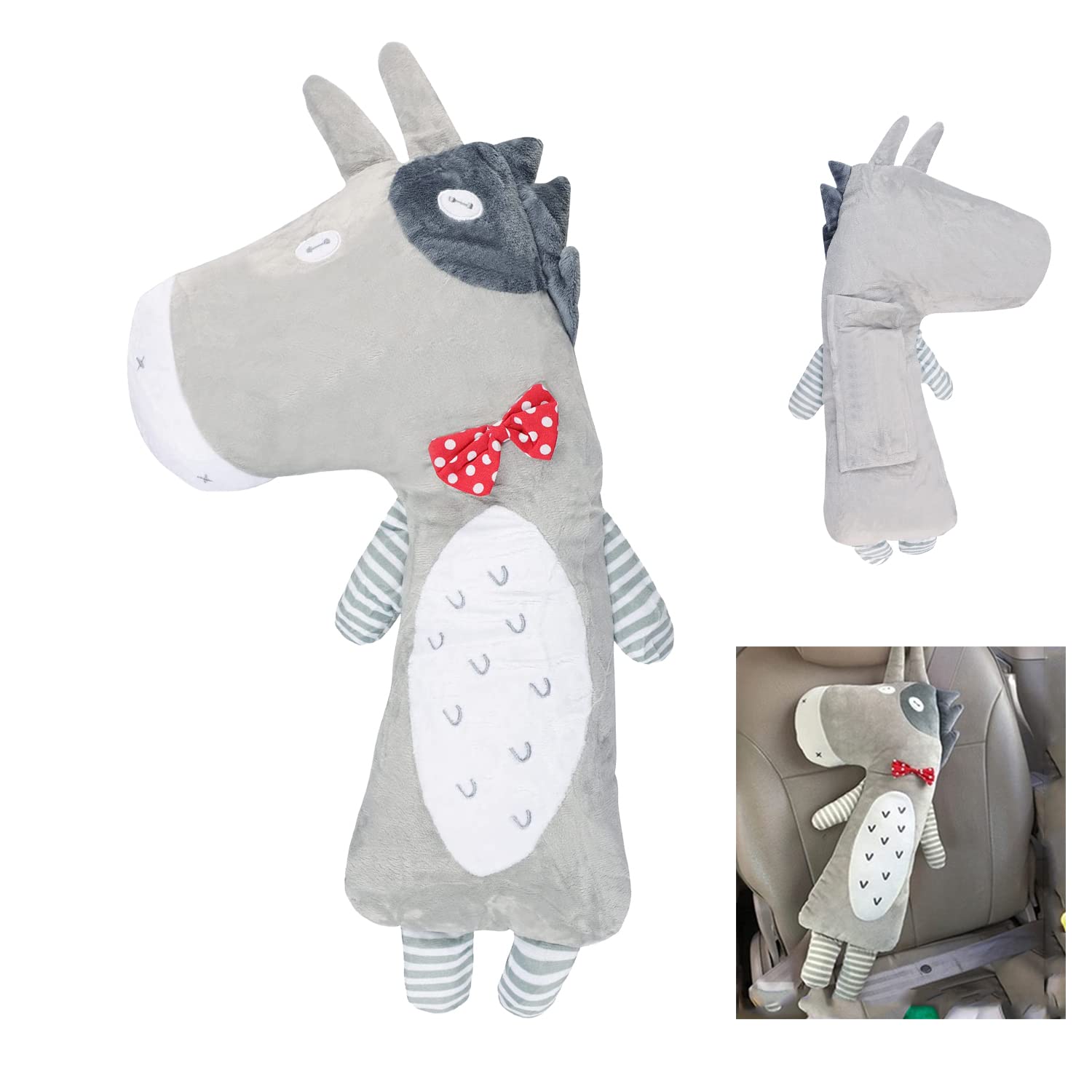 Car Seat Belt Cover for Kids Soft Comfort Seat Belt Shoulder Pad Safety Shoulder Strap Cushion Shoulder Protector Travel Pillow Head Neck Support Universal Fit Car Accessories for Children Boys Girls