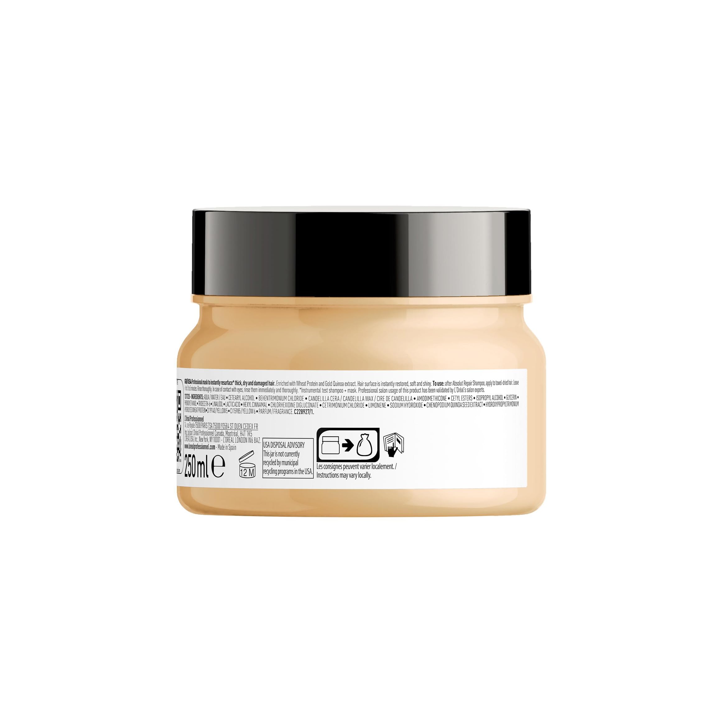 L’Oréal Professionnel, Mascarilla Tratamiento Reconstructor para Pelo Seco y Dañado, Absolut Repair, 250ml