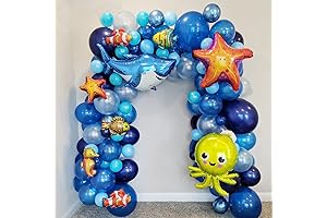 PageebO Ocean Animals Balloon Garland Arch Kit - 120pcs Sea Party Decorations,...