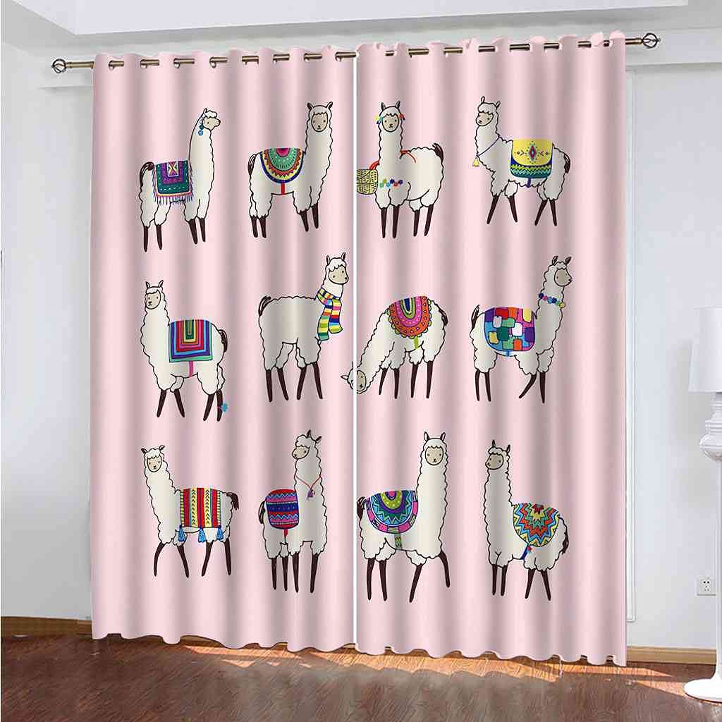 Rideaux occultants alpaga 3D pour chambre d'enfant polyester thermique et phonique 200x214 cm
