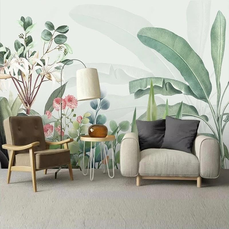 Papier peint 3D autocollant plantes pour masquer les imperfections de vos murs