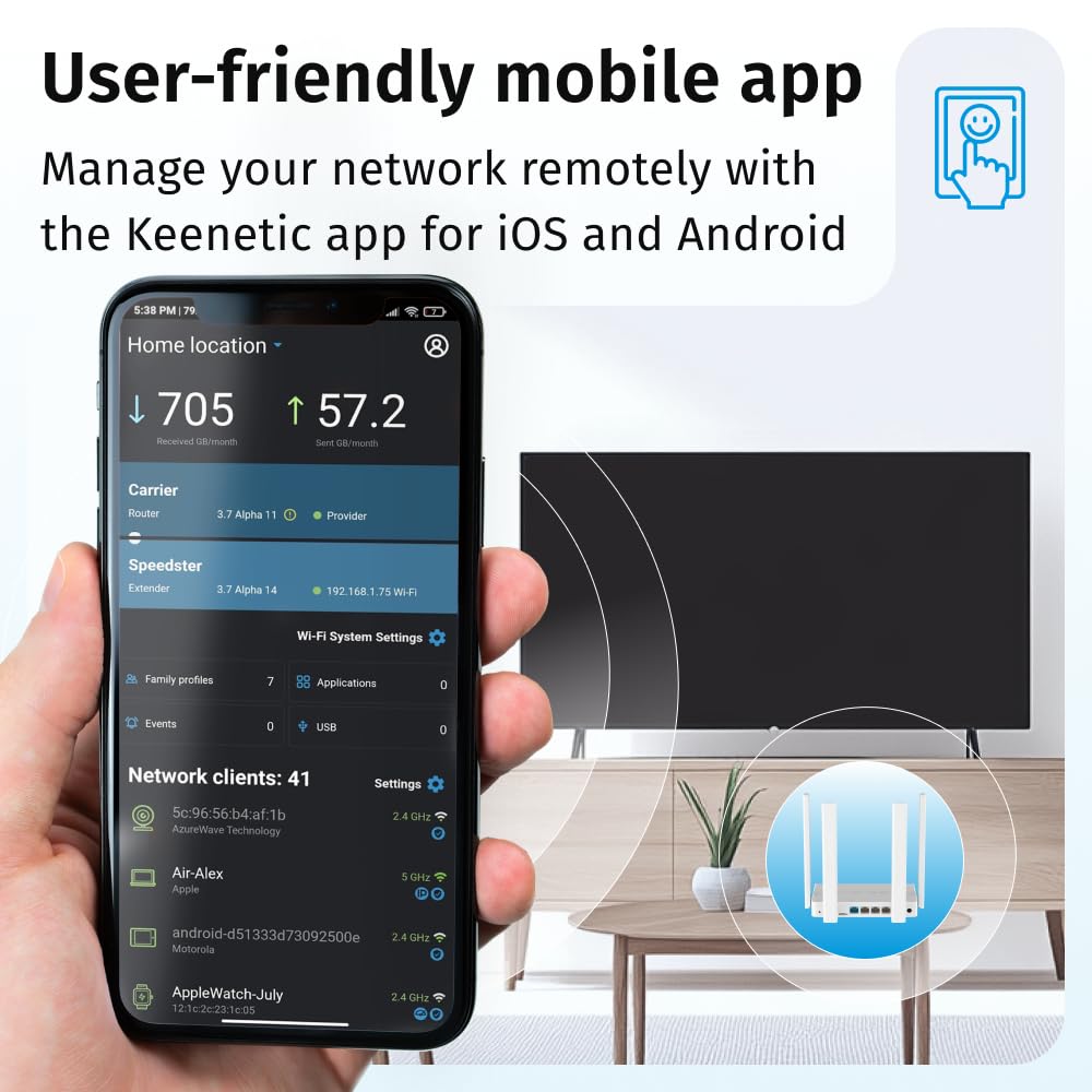 Keenetic Runner 4G (pack tedesco) Wi-Fi N300 Mesh, 4x100M, VPN integrate, Configurazione facile, Parental Control