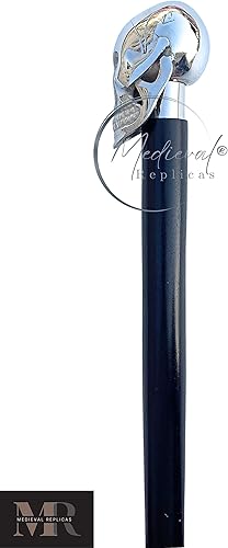 Miniatura 8 de Medieval Replicas Bastón de madera  Calavera niquelado mango de latón plateado  Bastón decorativo de madera, el mejor regalo para hombres y mujeres