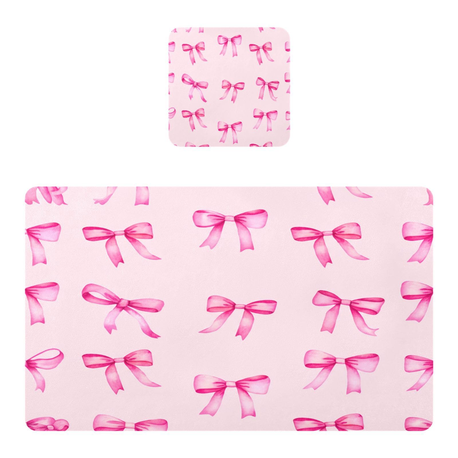 BURSTDDY Bows Placemat Waterproof Place Mat for Dining Table