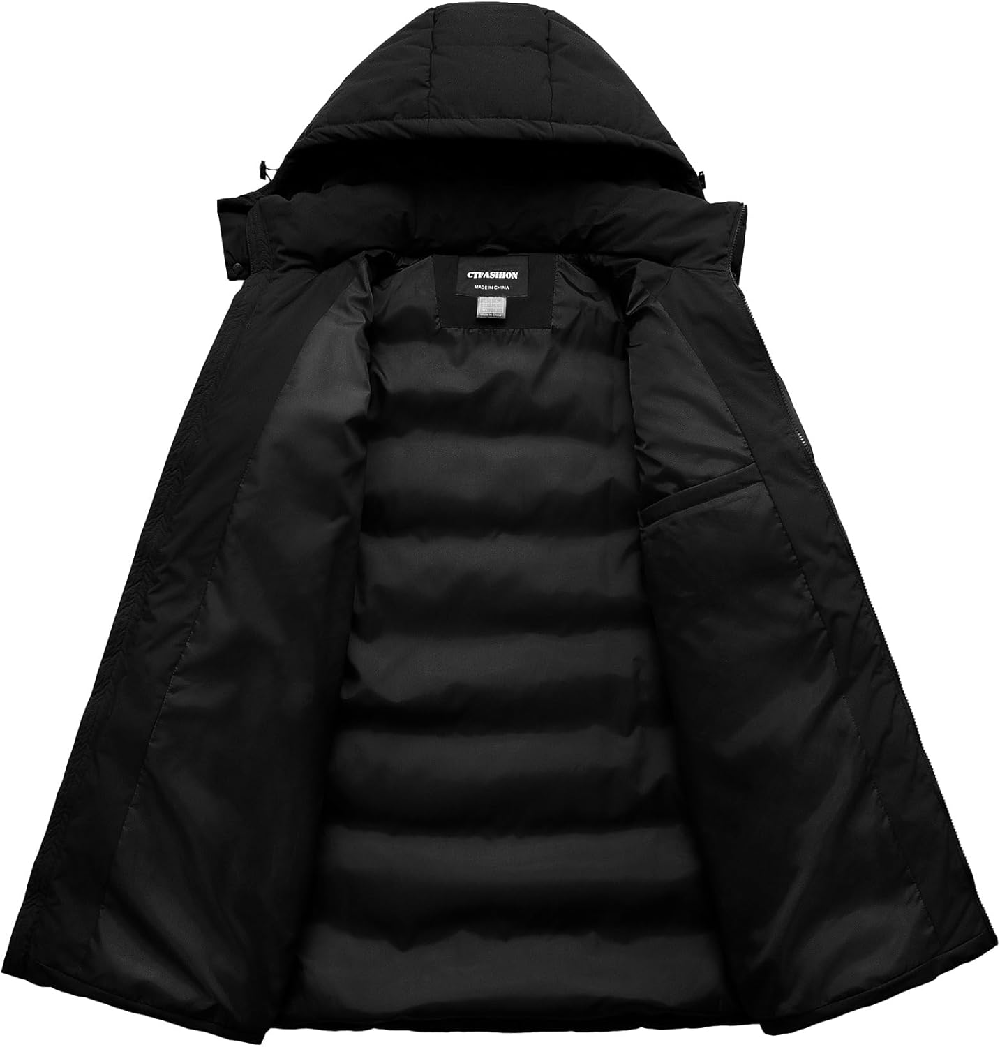 Men's Winter Coat Long Puffer Jacket Waterproof Ski Parka Thicken Insulated Outerwear with Removable Hood - Image 3