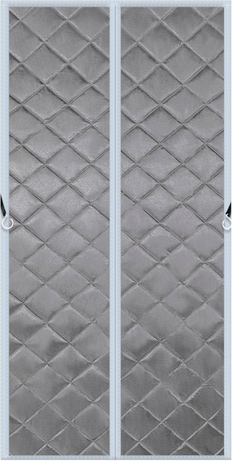 Magnetic Thermal Insulated Door Curtain Fit Door Quilted Oxford Fabric Thicken Cotton Fill Winter Door Cover Keep Cold Draft Out(#3,70x210cm/28x83in)