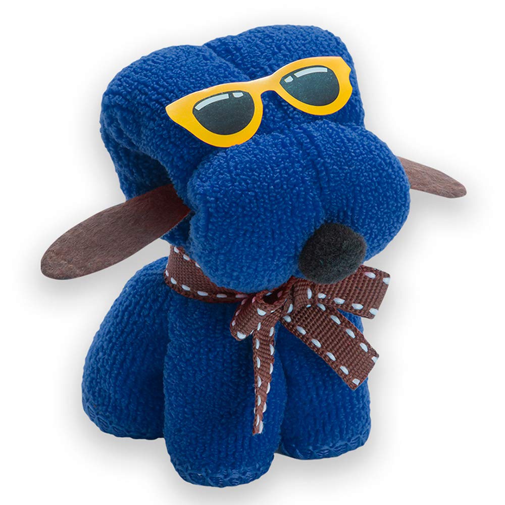 Toalla Perrito, Lote 50 Toallas. con Pegatina Personalizada con Nombre y Fecha del Evento. Regalos Originales para entregar a los Invitados en una Boda, comunión o Bautizo.