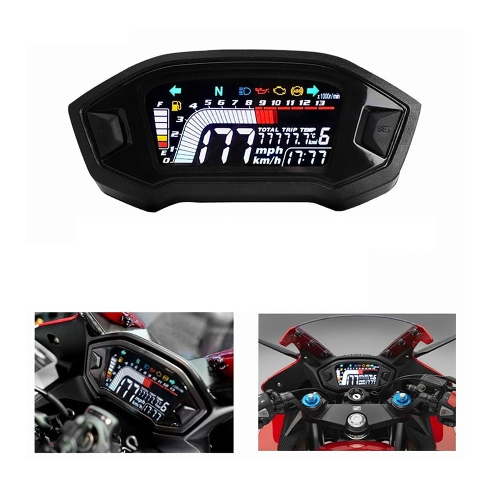 Speedometer Odometer Meter Universal Motorcycle Digital Speedometer 13000RPM Backlight Digital Odemeter Tachometer for 1 2 4 Cylinder