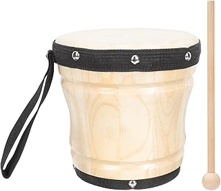 Bongo Drum Set - 15Cm Black Synthetic Percussion Instrument with Drumstick Clear Sound and Easy to Learn for Home Use