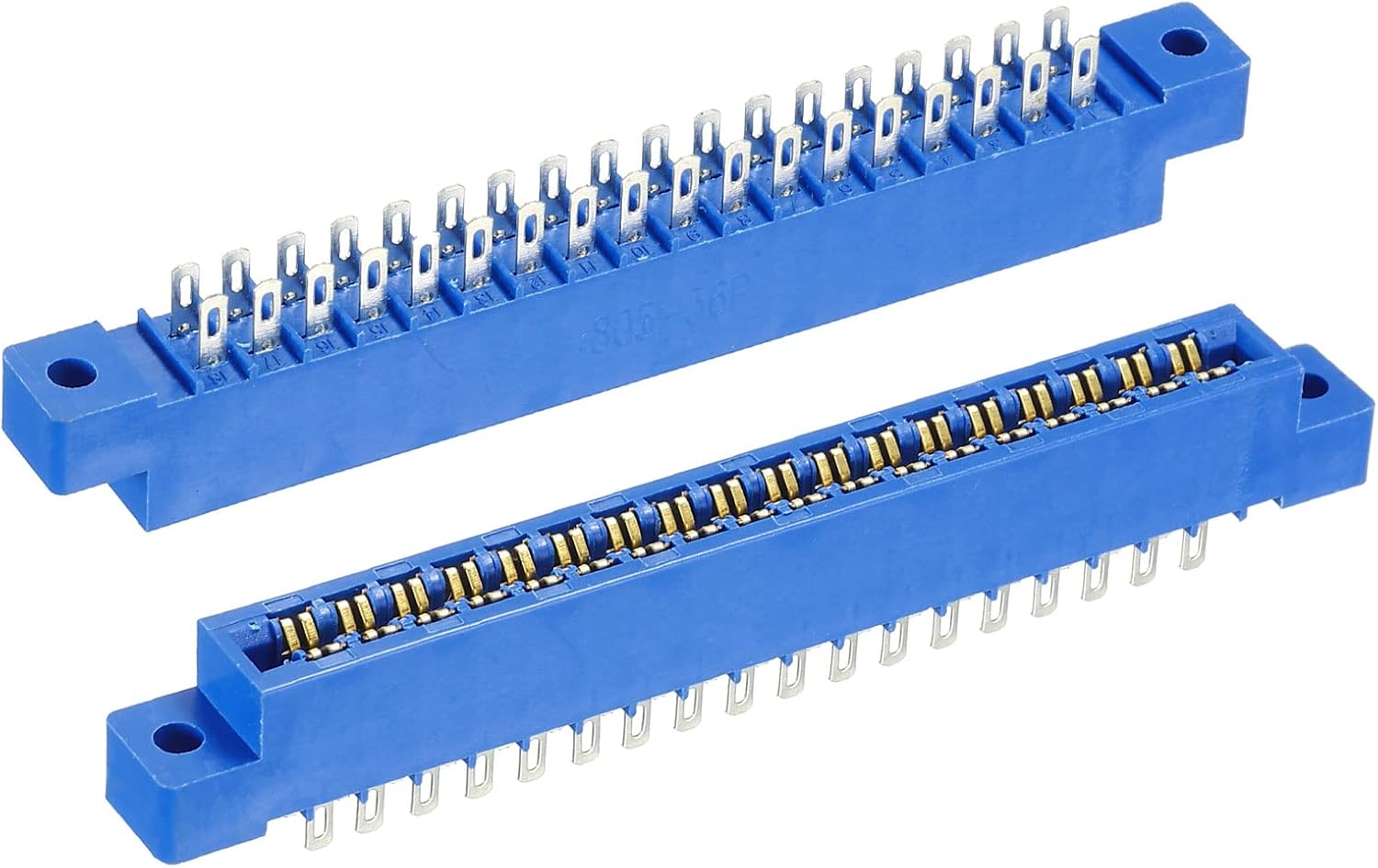 MECCANIXITY Card Edge Connector Blue Socket 36 Pin Solder Eyelet 3.96mm Pitch for Printed PCB Circuit Board, Arcade, Pack of 2
