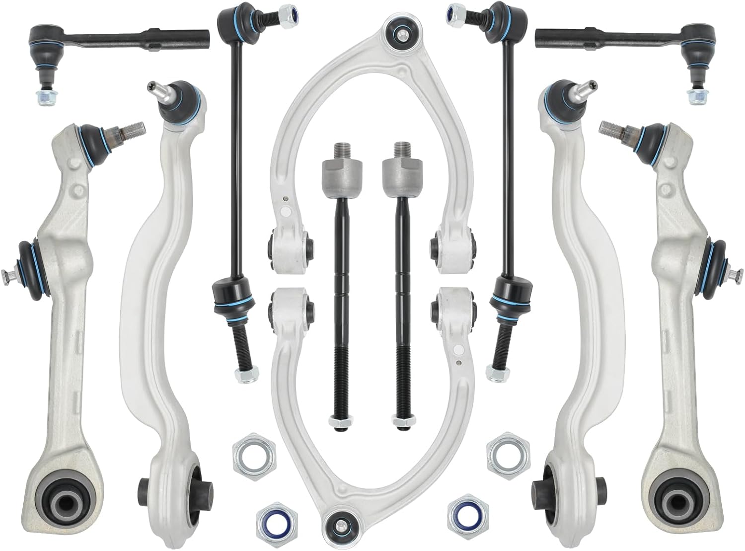 Front Upper and Lower Control Arm Suspension Kit Fit for Mercedes Benz S Class W221 RWD, 2007-2010-2013 S500/ S400/S550 / S600/S65 AMG ;for 2008-2013 S63 AMG; (Not For 4Matic)