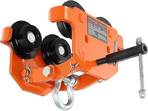 Miniatura 9 de VEVOR 2T-J Manual 4400 lbs2 toneladas de capacidad de carga, carro de empuje con ruedas dobles, ancho de brida ajustable de 2.8 a 6.7 pulgadas,
